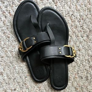 Tory Burch Black Leather Sandals